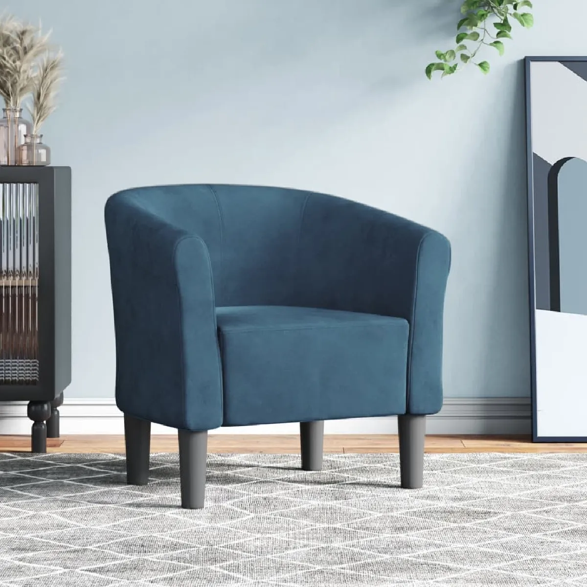 vidaXL Chaise cabriolet - Bleu foncé velours