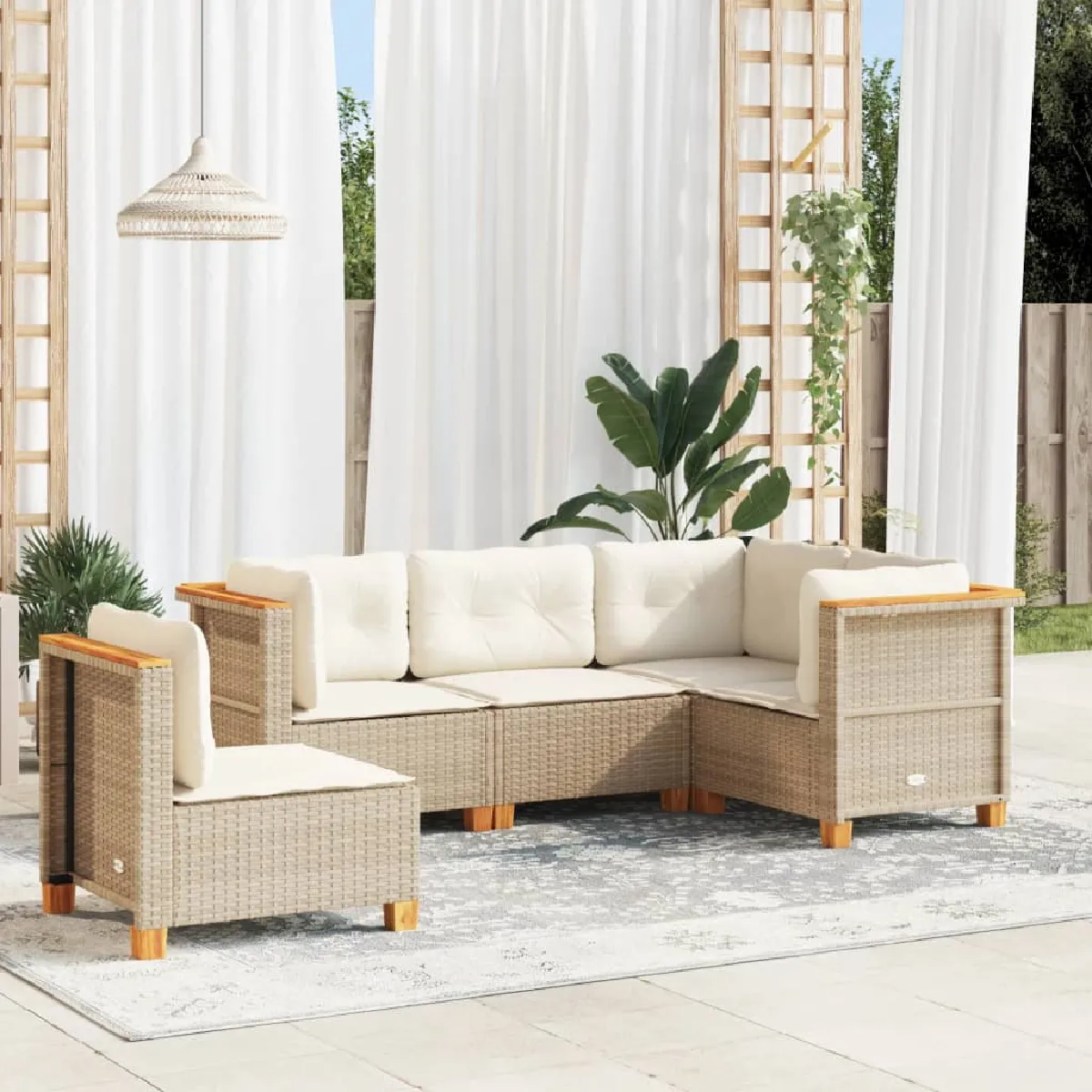Salon de jardin 5 pcs vidaXL