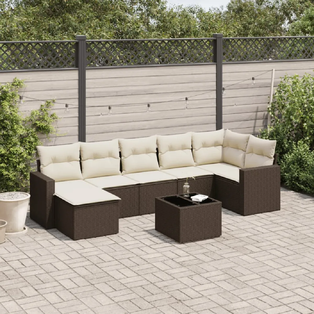 VIDAXL Salon jardin résine tressée 8 pièces