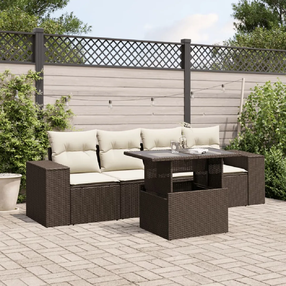 Vidaxl Salon de jardin 5pcs - Résine tressée - vue 3