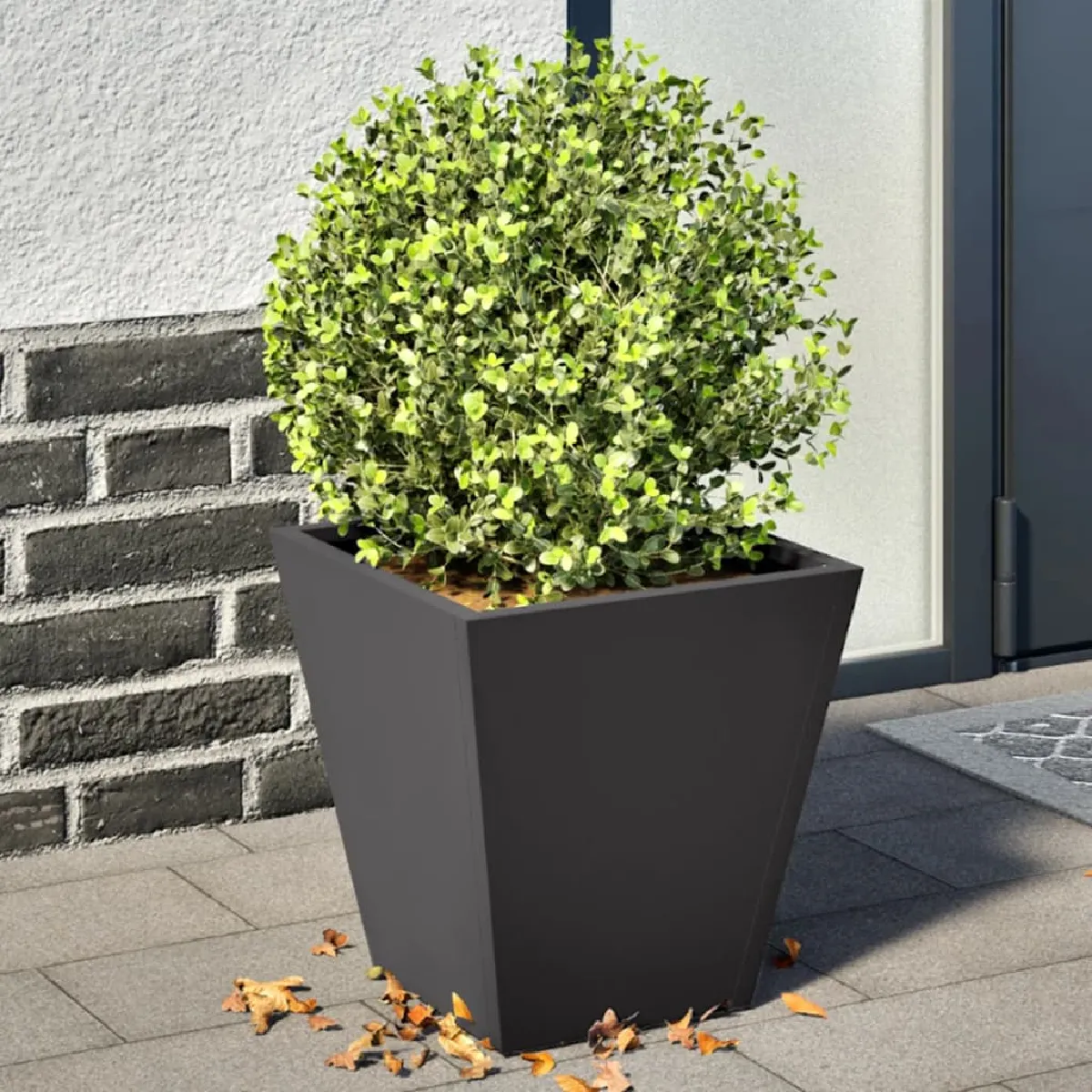 Vidaxl Noir Jardinières 2 Pcs Acier