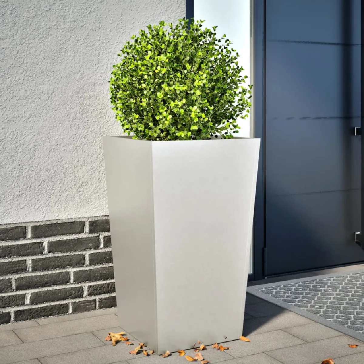 VIDAXL - Jardinière - Acier Inoxydable - 45x45x75 cm - Blanc - Image 3