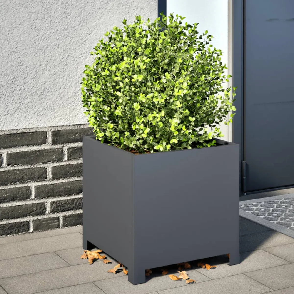 Vidaxl Jardinière anthracite 40x40x40 cm acier planteur jardinière de patio bac à fleurs jardinière dextérieur boîte à 851203