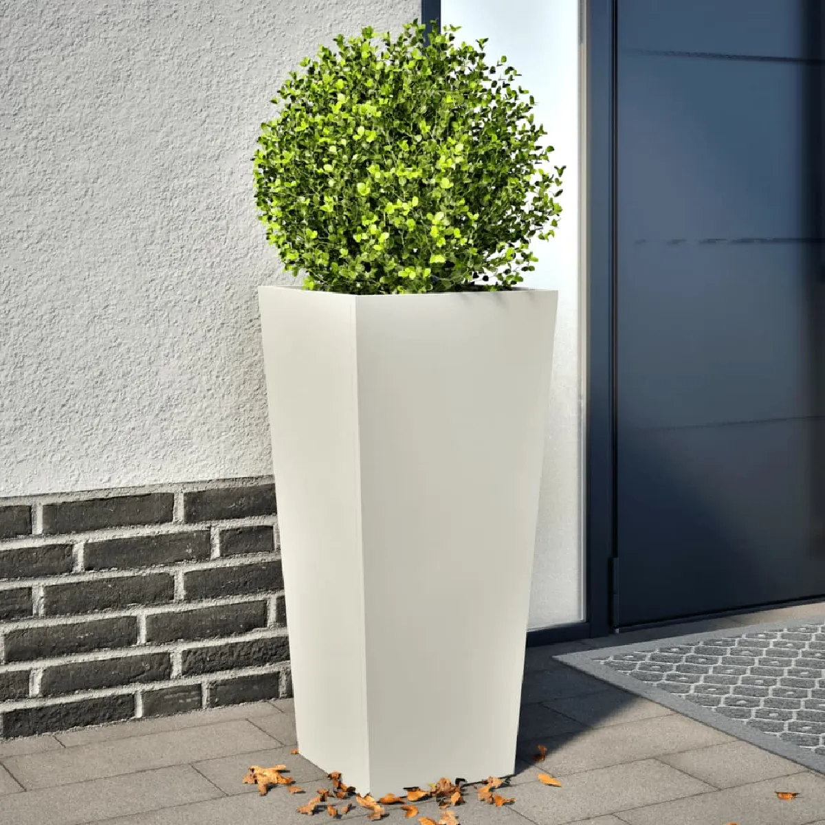 Non Communiqué Blanc Jardinières 2 Pcs 35X35x75 Cm Acier - Image 3