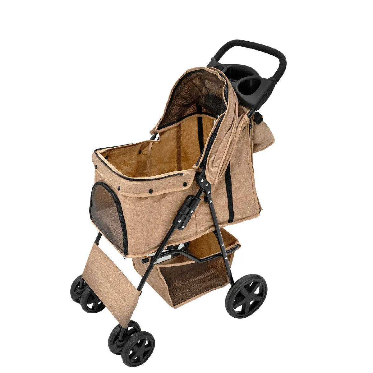 Monstershop Beige Poussette Pour Animal De Compagnie & Sac Caddy –