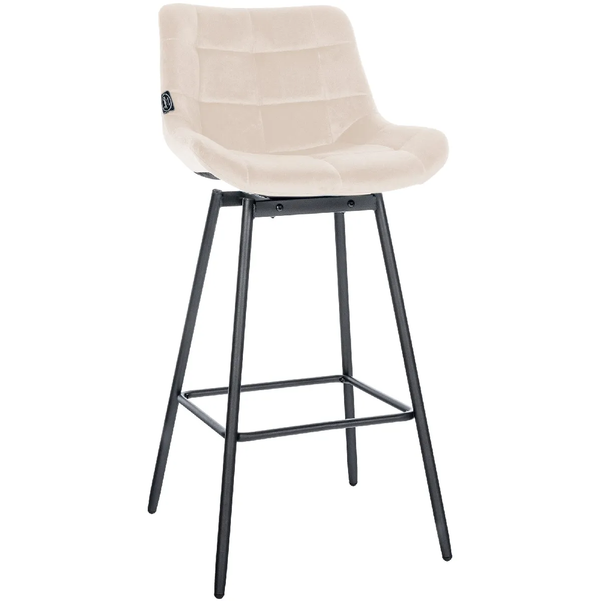 Decoshop26 Tabouret de bar velours Crème - vue 10