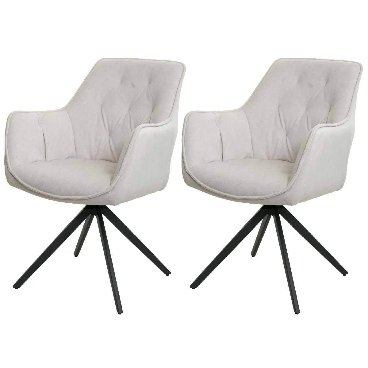 Decoshop26 Chaises pivotantes - Crème-Beige Decoshop26 Chaises pivotantes - Crème-Beige