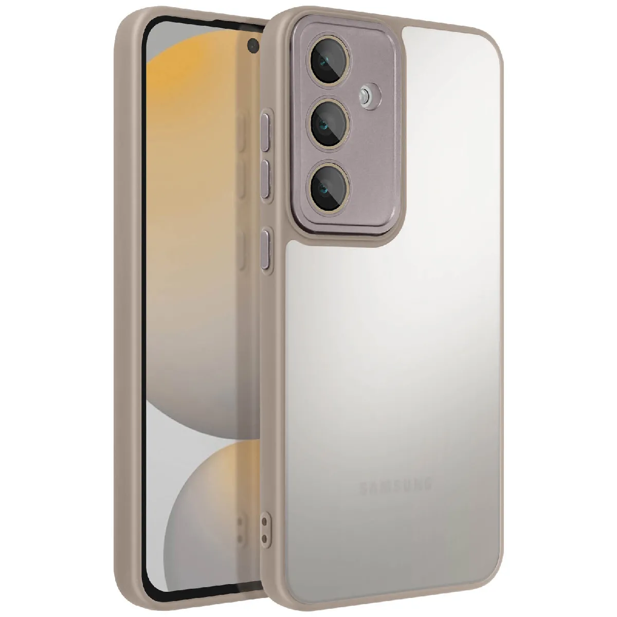 Avizar Gris Coque Pour Samsung Galaxy S24 Fe Dos Rigide Contour Souple - Neuf - Image 3