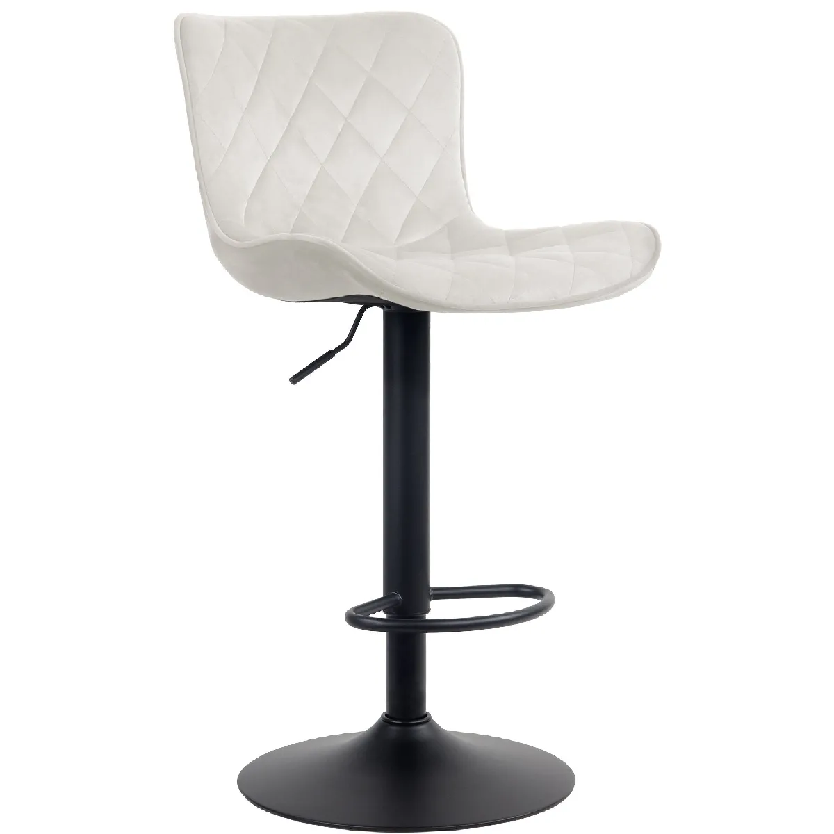 Decoshop26 Tabouret de bar velours - Crème