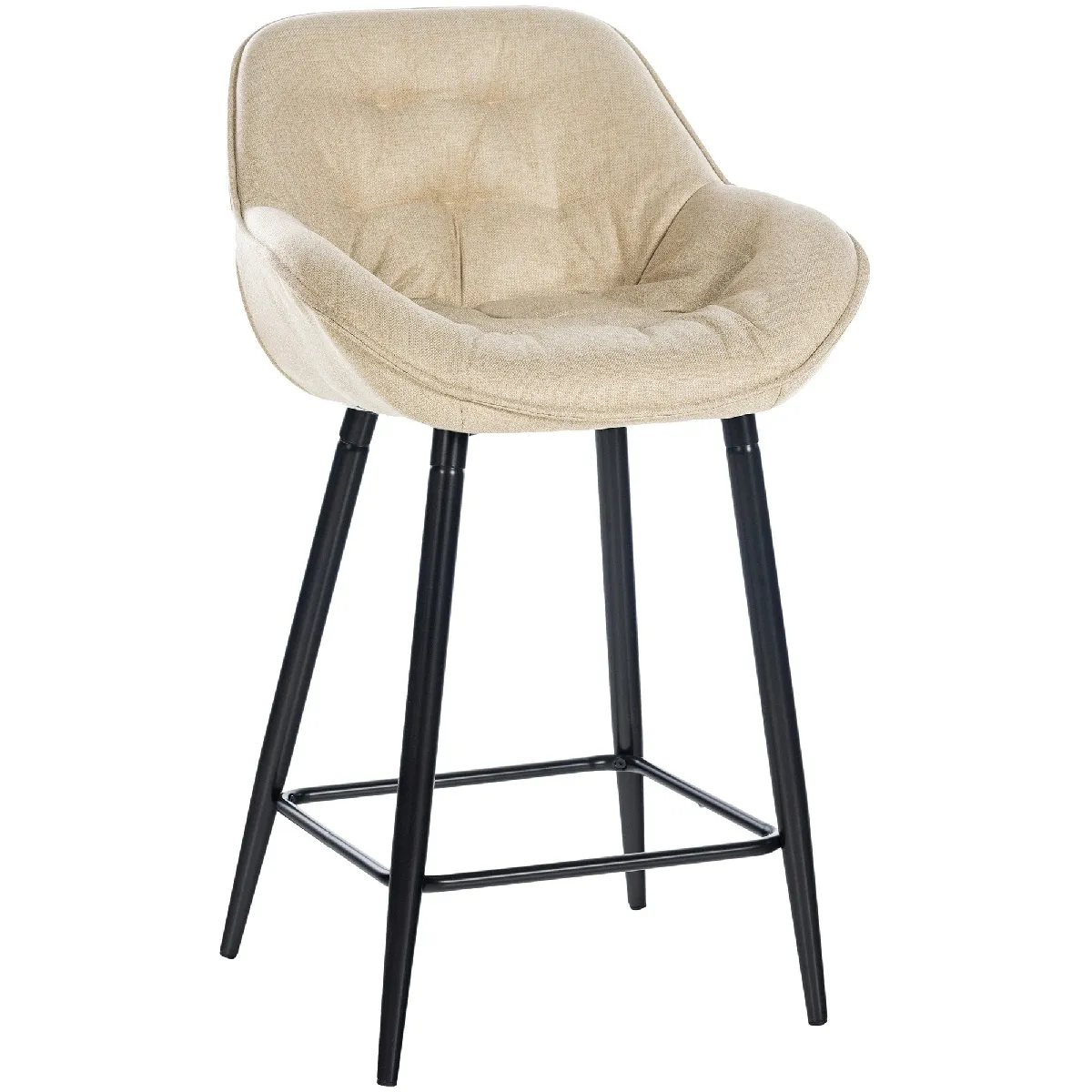Decoshop26 Tabouret de bar tissu Crème - vue 7