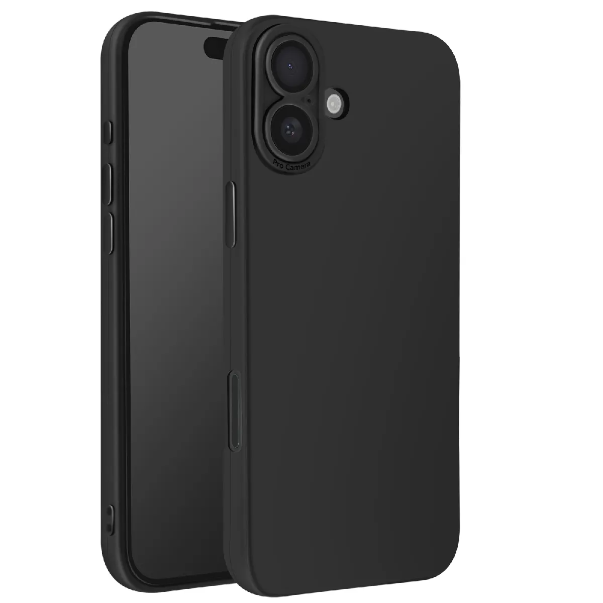 Avizar Noir Coque Pour Iphone 16 Silicone Souple Design Fin Léger