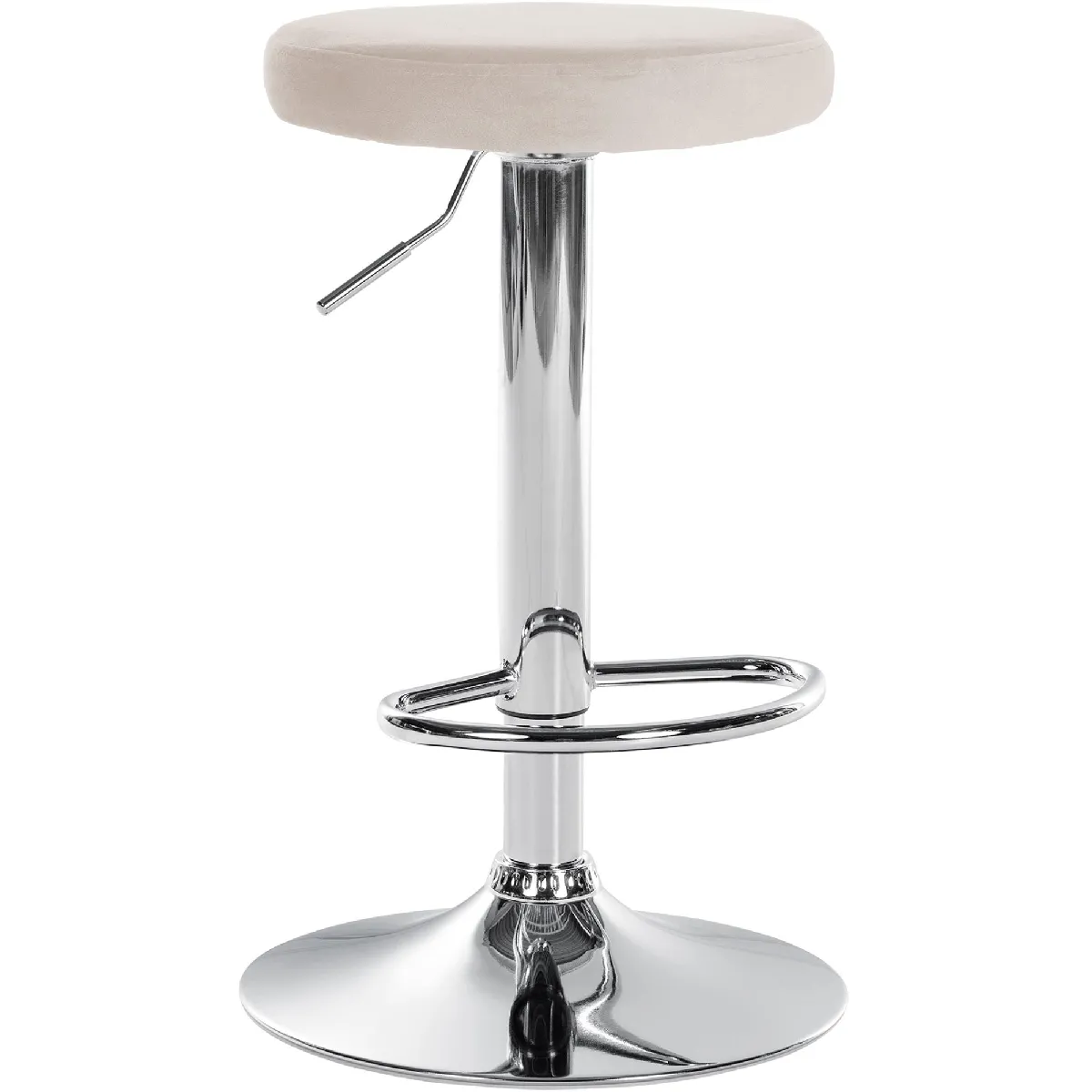 Decoshop26 Tabouret de bar velours Crème - vue 9