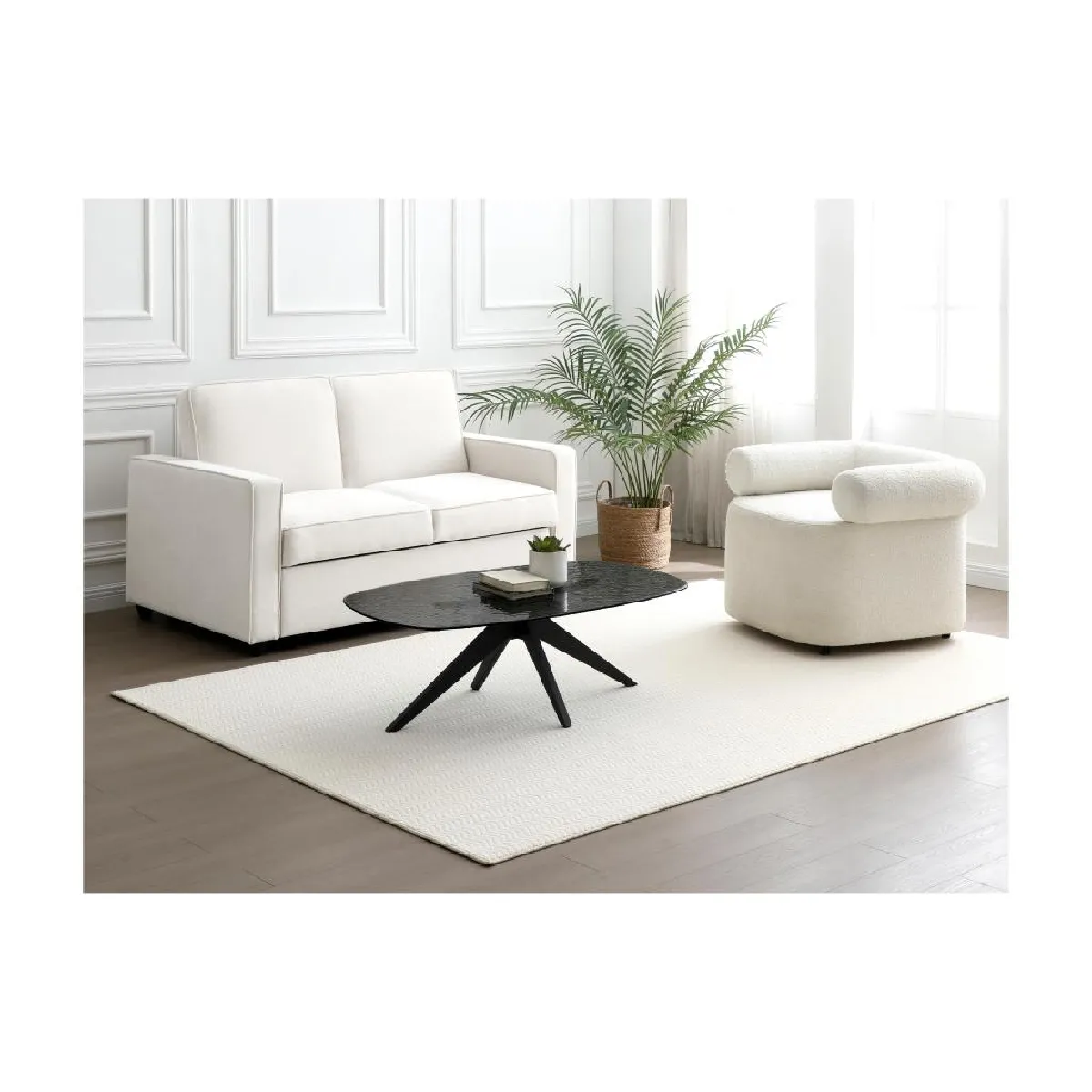 Comparer les prix de Maison Céphy Table Basse LEGRIO - Verre trempé bullé, Noir