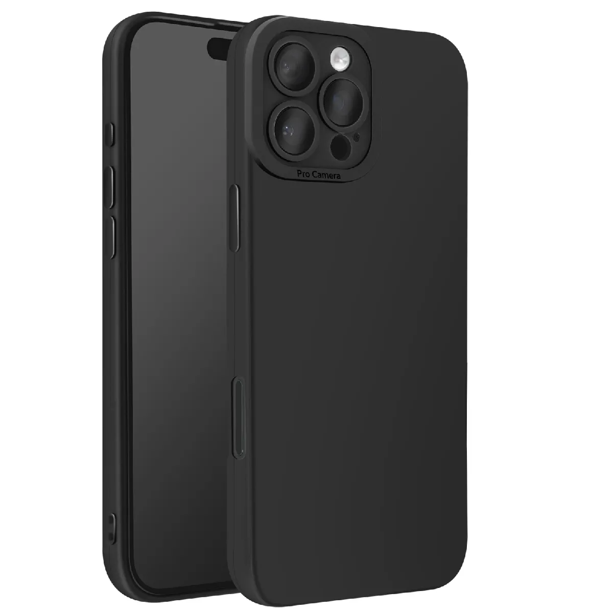 Avizar Noir Coque Pour Iphone 16 Pro Silicone Souple Design Fin Léger