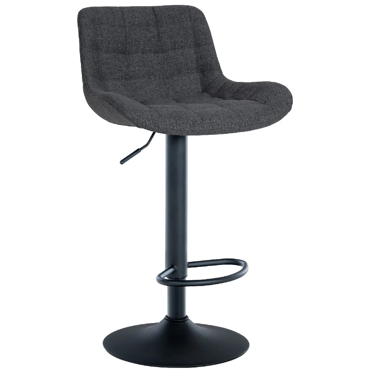 Decoshop26 Tabouret de bar tissu - Noir
