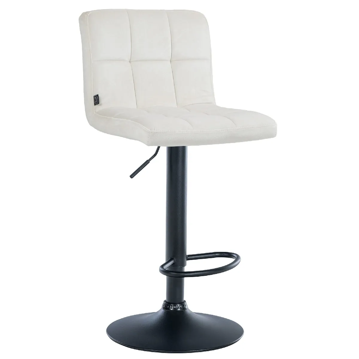 Decoshop26 Tabouret de bar velours Crème - vue 8