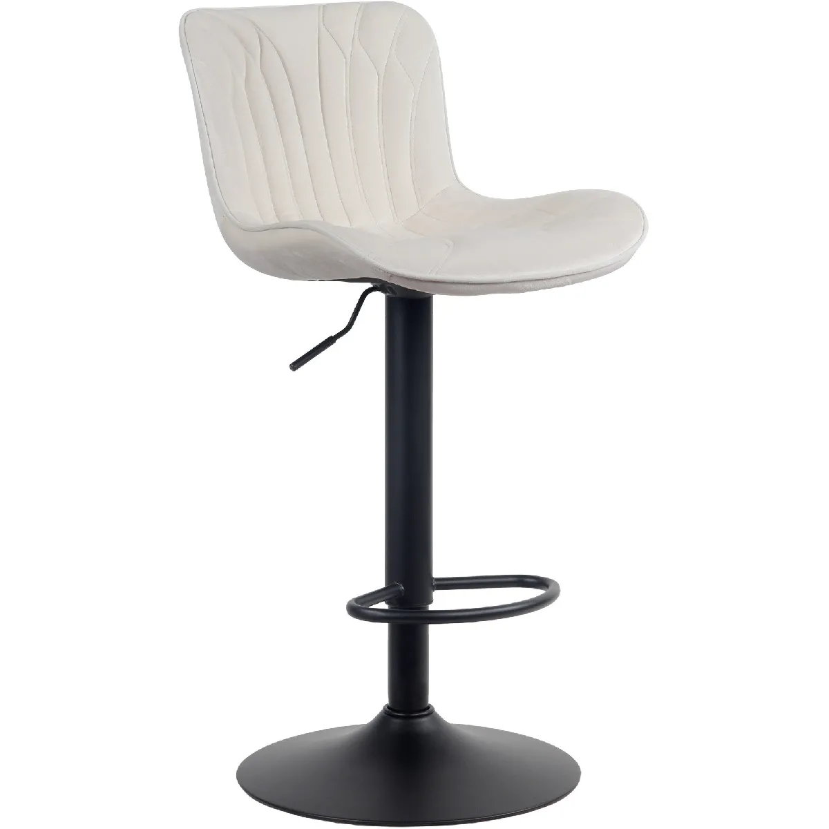 Decoshop26 Tabouret de bar velours - Crème
