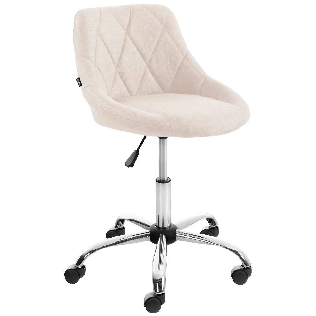 Decoshop26 Tabouret de bureau tissu - Crème