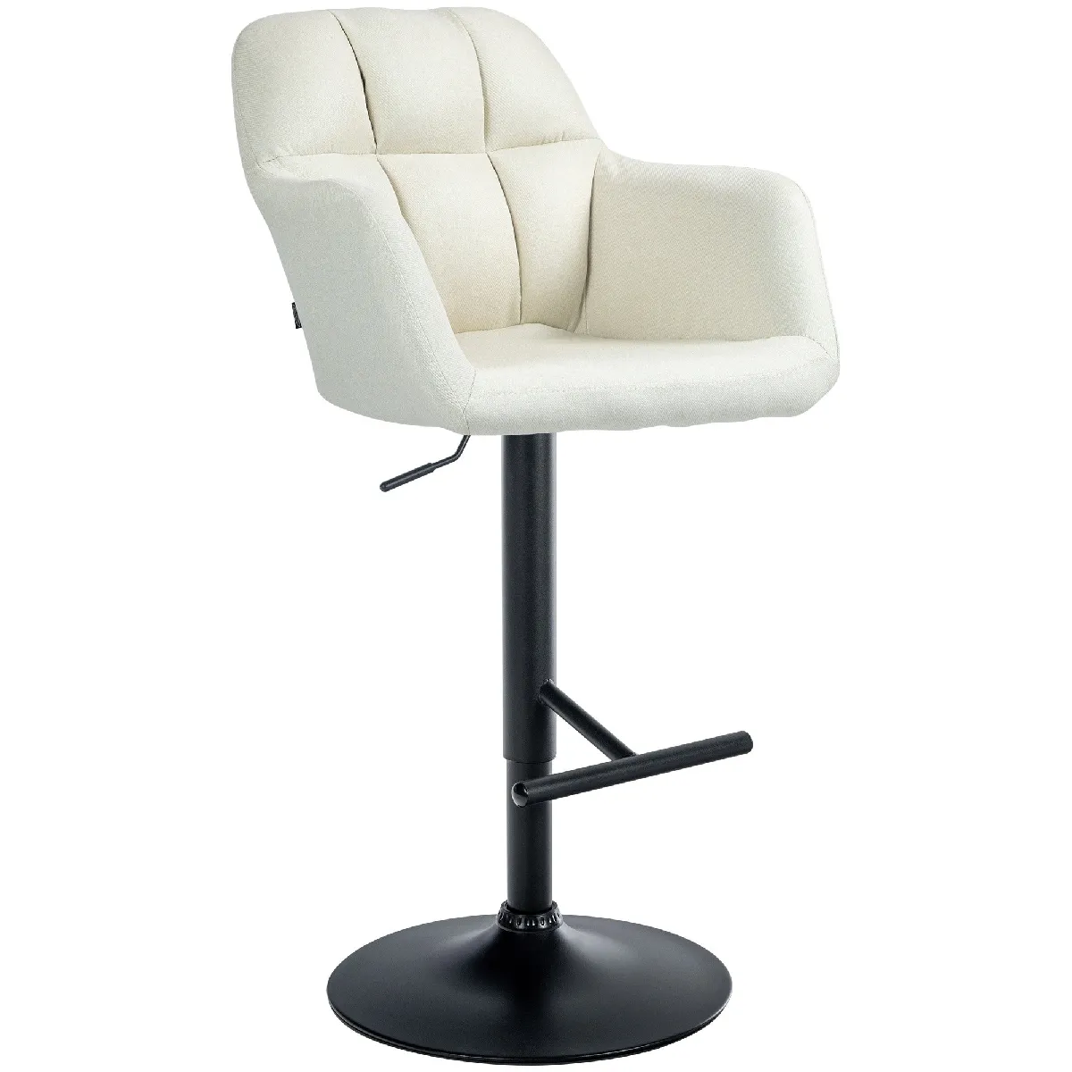 Decoshop26 Tabouret de bar tissu Crème - vue 8