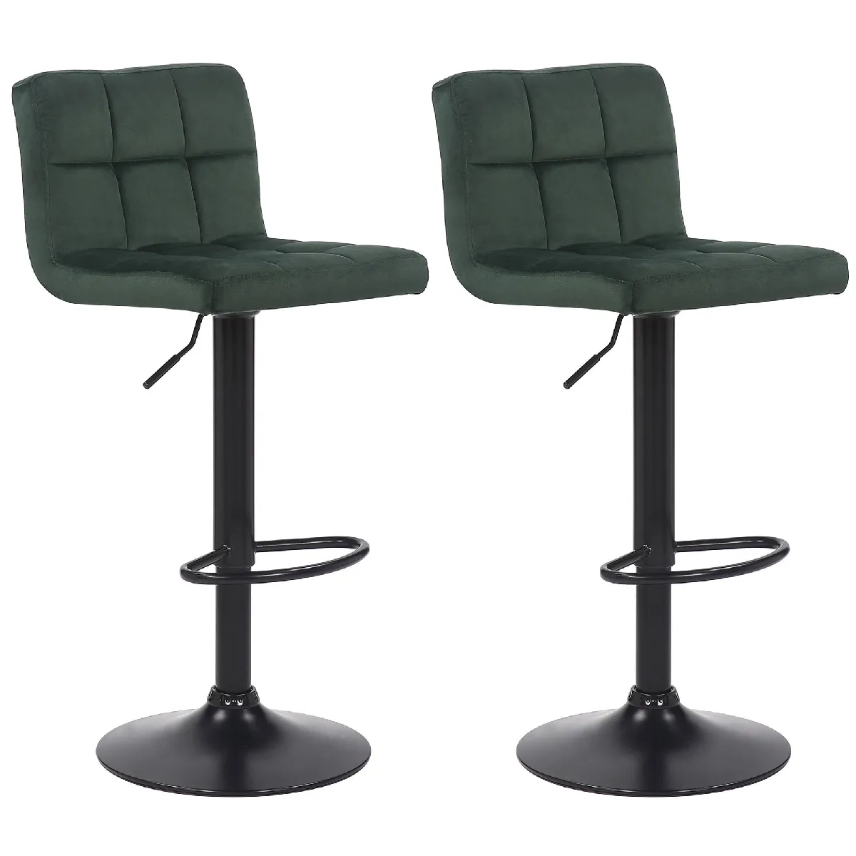 Decoshop26 Tabourets de bar velours - Vert