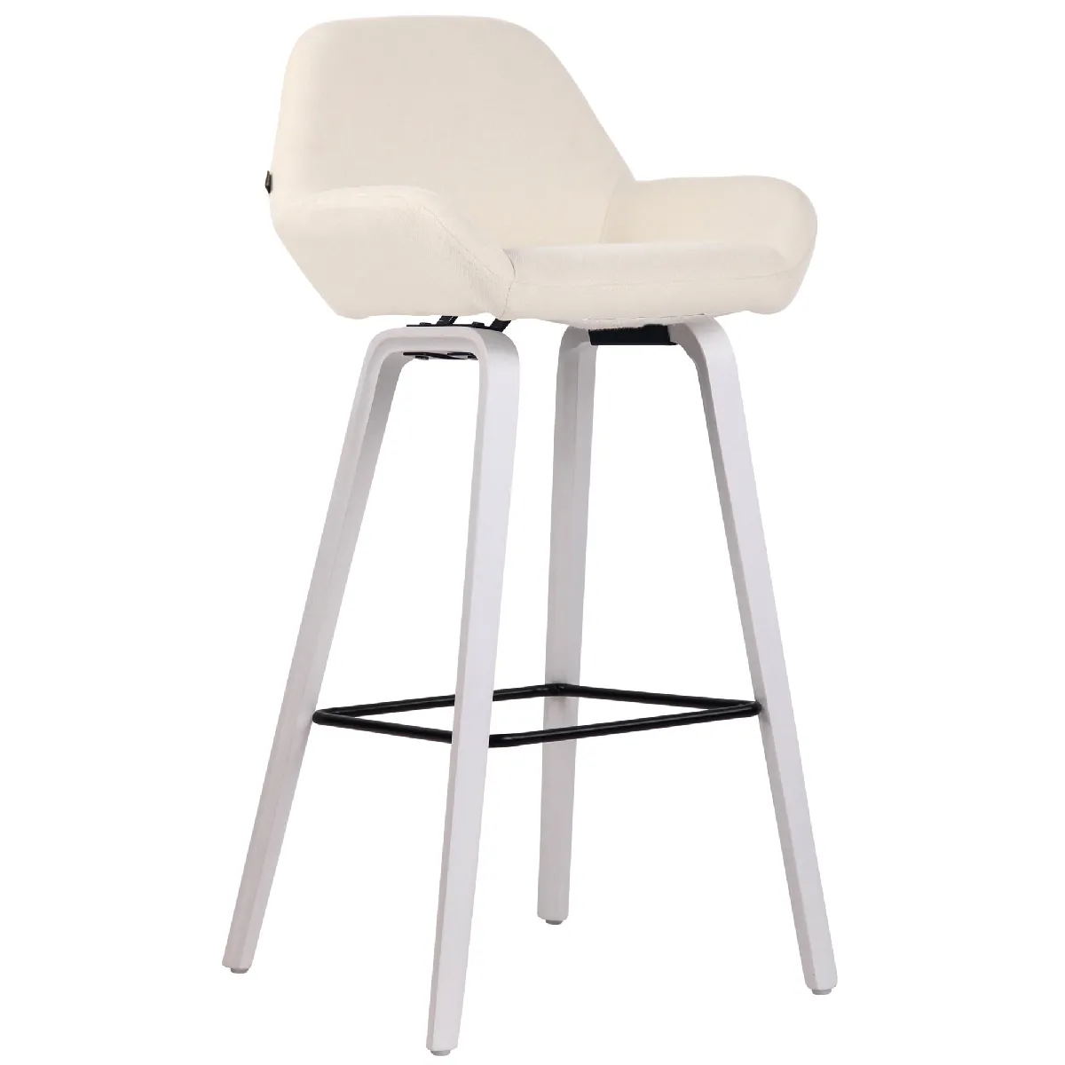 Decoshop26 Tabouret de bar tissu - Blanc