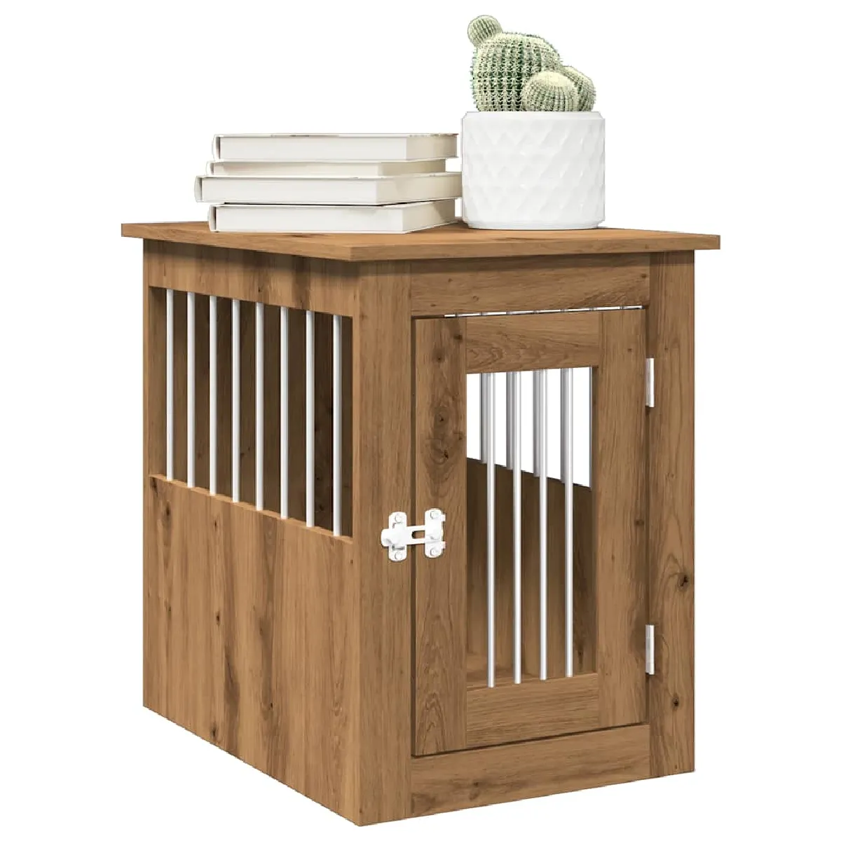 VidaXL Meuble cage chien chêne artisanal - vue 2