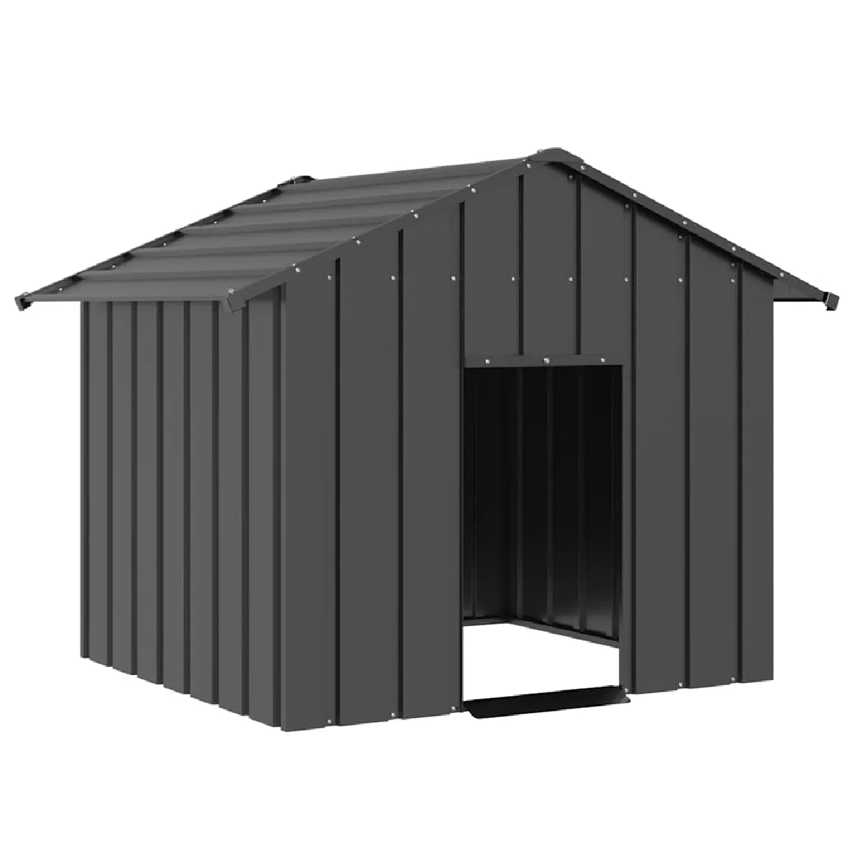 Comparer les prix de vidaXL Niche pour chien avec toit noir 131x101x102 cm acier galvanisé