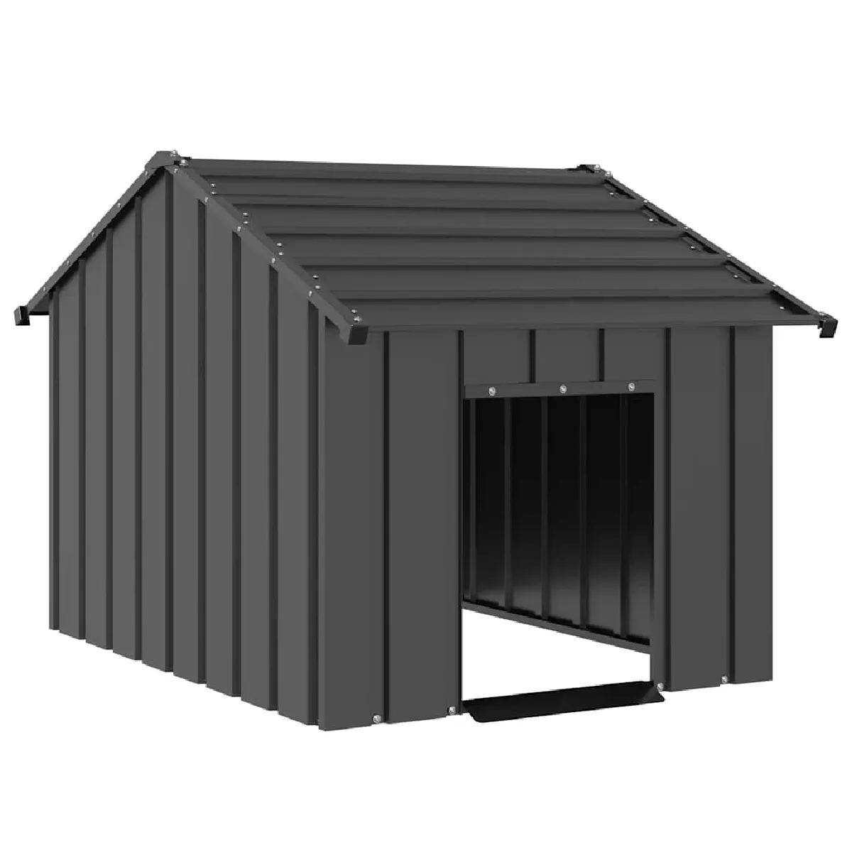 Comparer les prix de vidaXL Niche pour chien avec toit noir 83x130x85 cm acier galvanisé