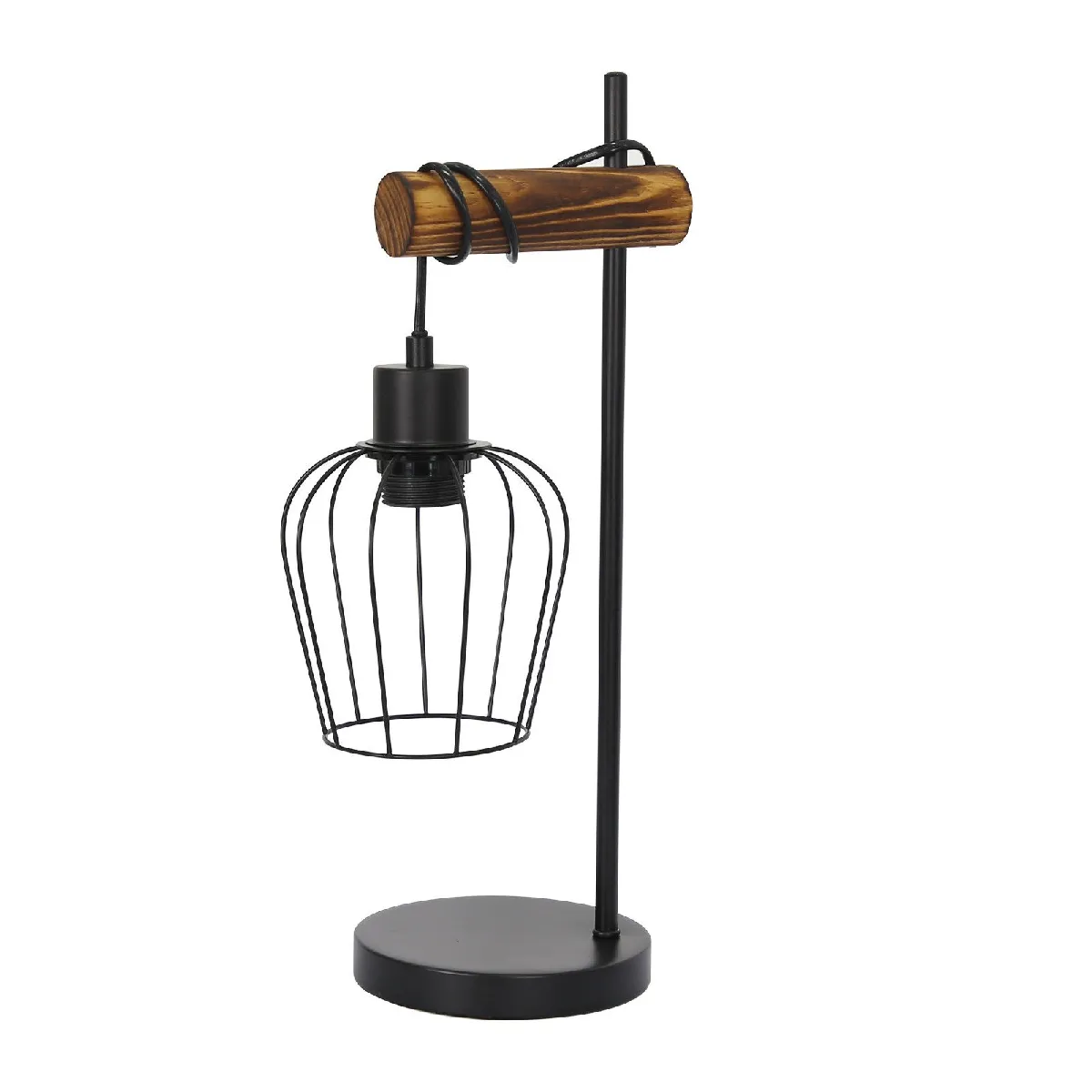 Zmh Lampe à poser vintage – Noir