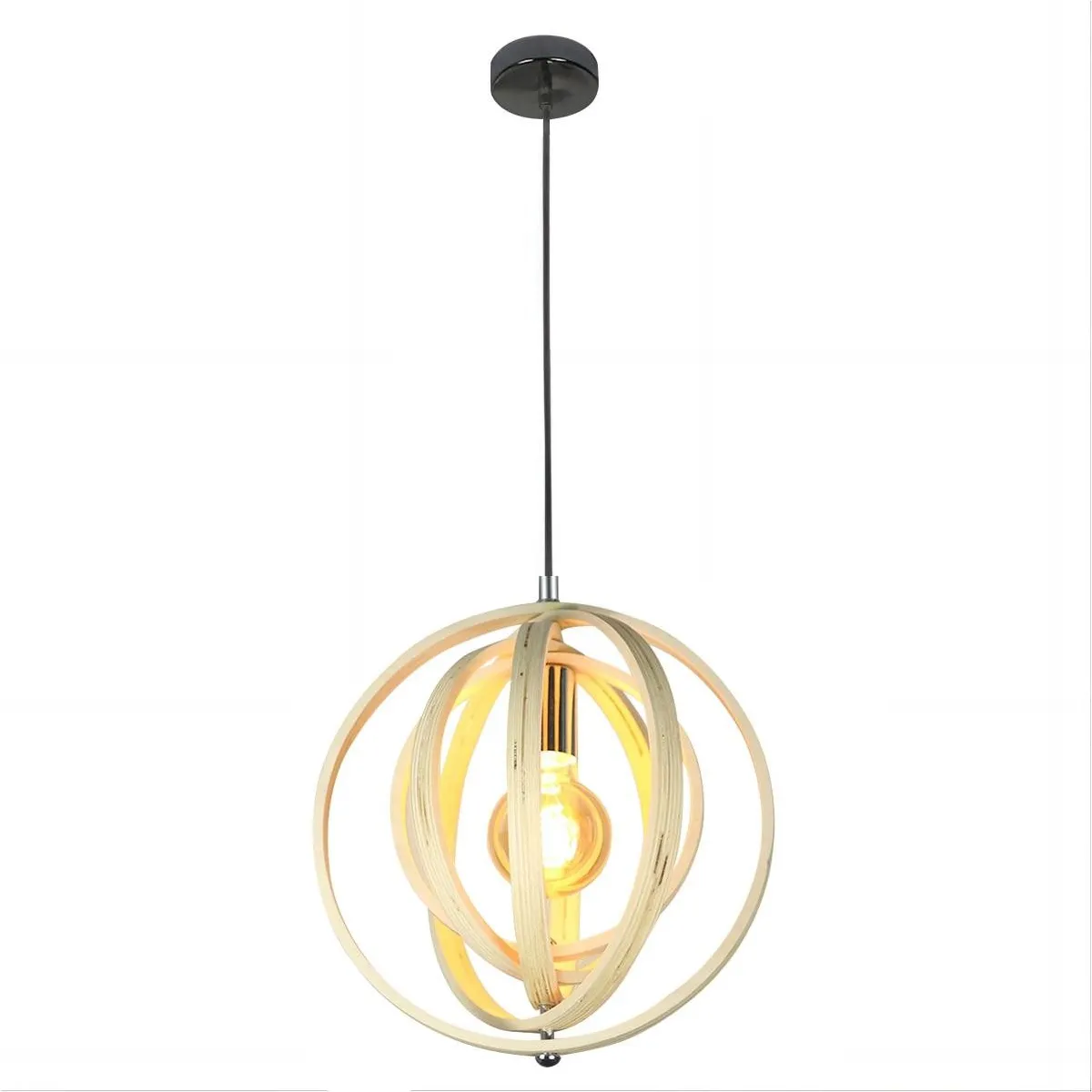 Linkind Lustre géométrique – Bois clair et noir Linkind Lustre géométrique – Bois clair et noir