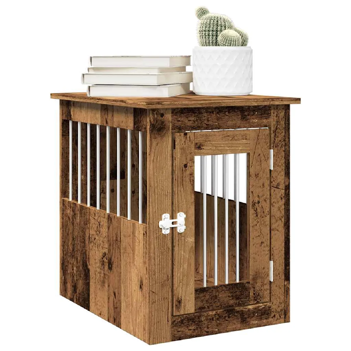 vidaXL Meuble de cage chien Vieux bois - vue 2