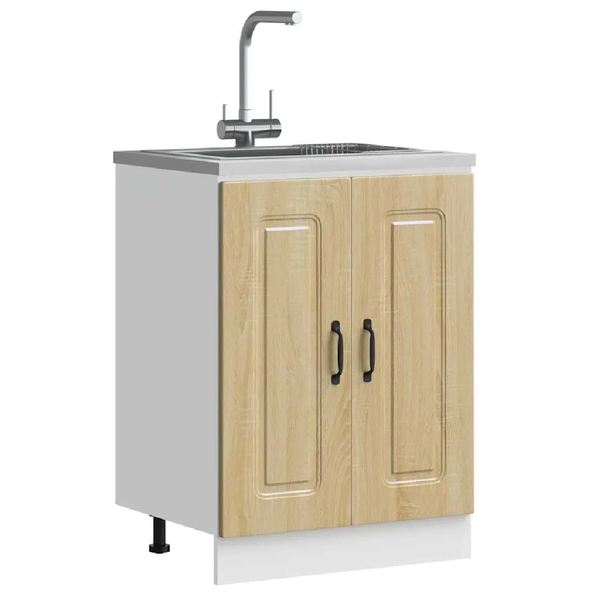 VIDAXL - Meuble bas pour évier Kalmar - Chêne Sonoma - Bois d'ingénierie - Image 2
