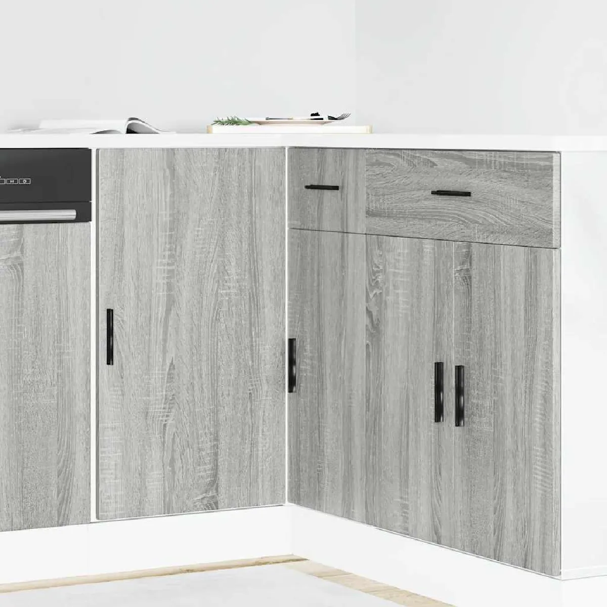 Vidaxl Gris Meuble Sous Évier "Lyon" En Bois D'ingénierie Sonoma 854294 - Image 2
