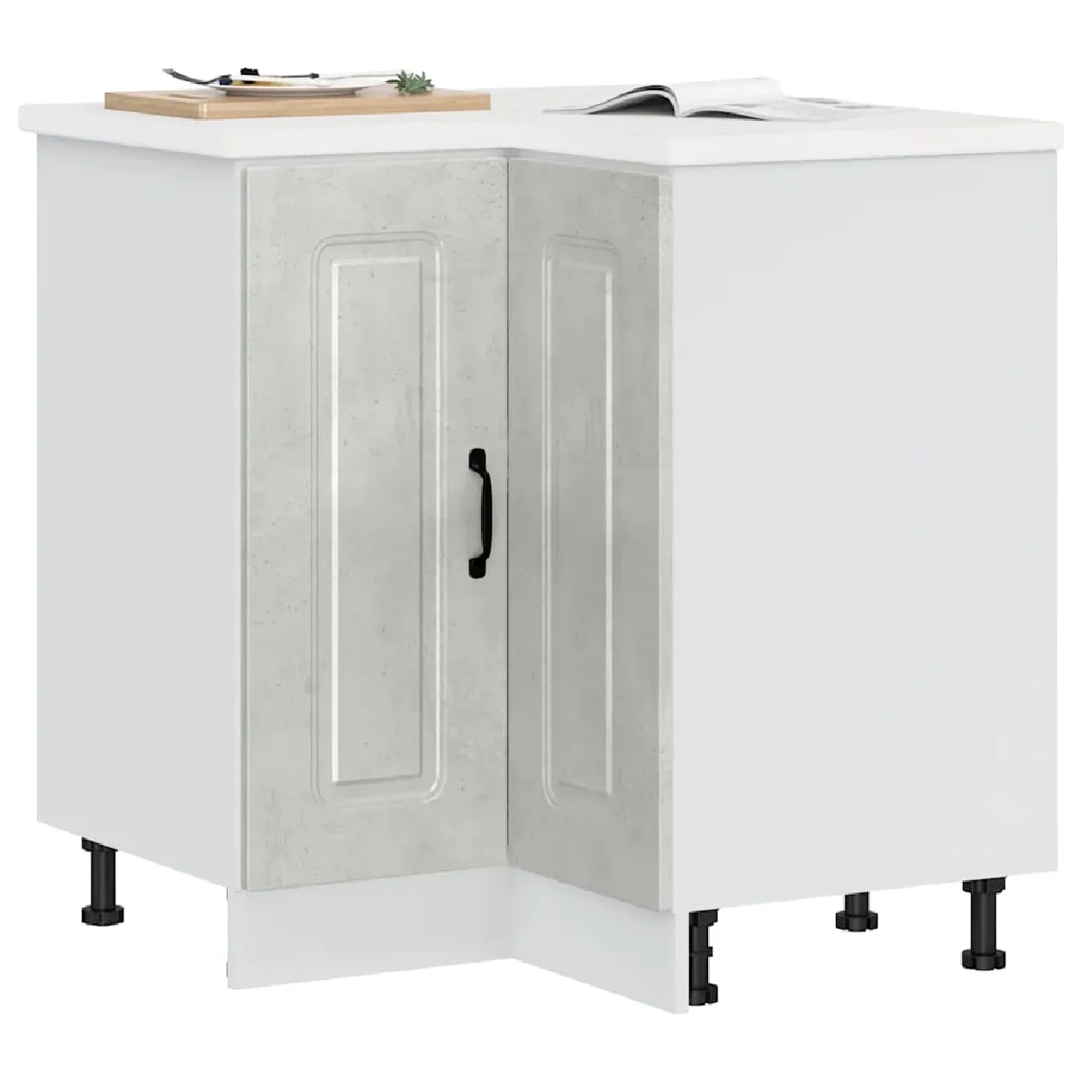 vidaXL Armoire d'angle cuisine Kalmar - Gris béton