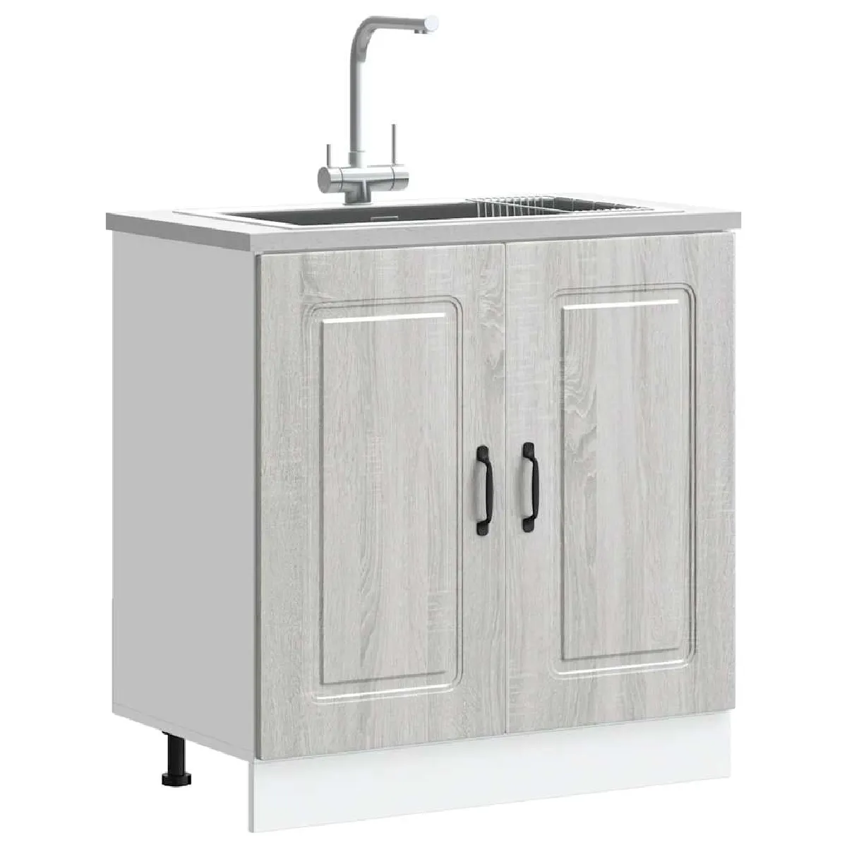 VIDAXL - Meuble bas pour évier Kalmar - Chêne - Cuisine - Image 2