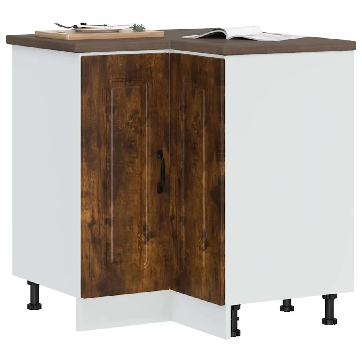 vidaXL Armoire d'Angle Kalmar Chêne Fumé