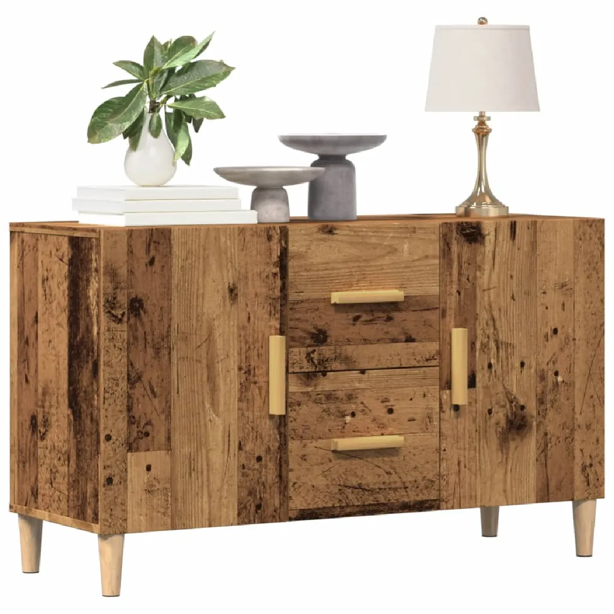 Non Communiqué Marron Vidaxl Buffet Vieux Bois 100X36x60 Cm Bois D'ingénierie 856902 - Image 3
