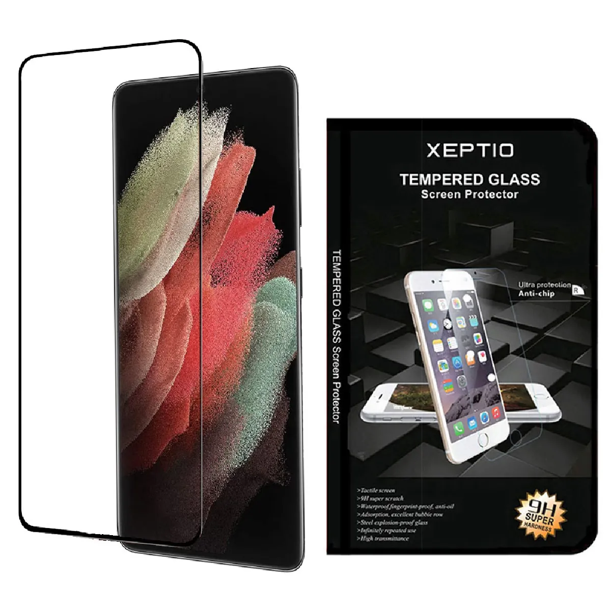 Xeptio Noir Film De Protection D'écran En Verre Trempé Pour Samsung Galaxy S24 Fe 5G