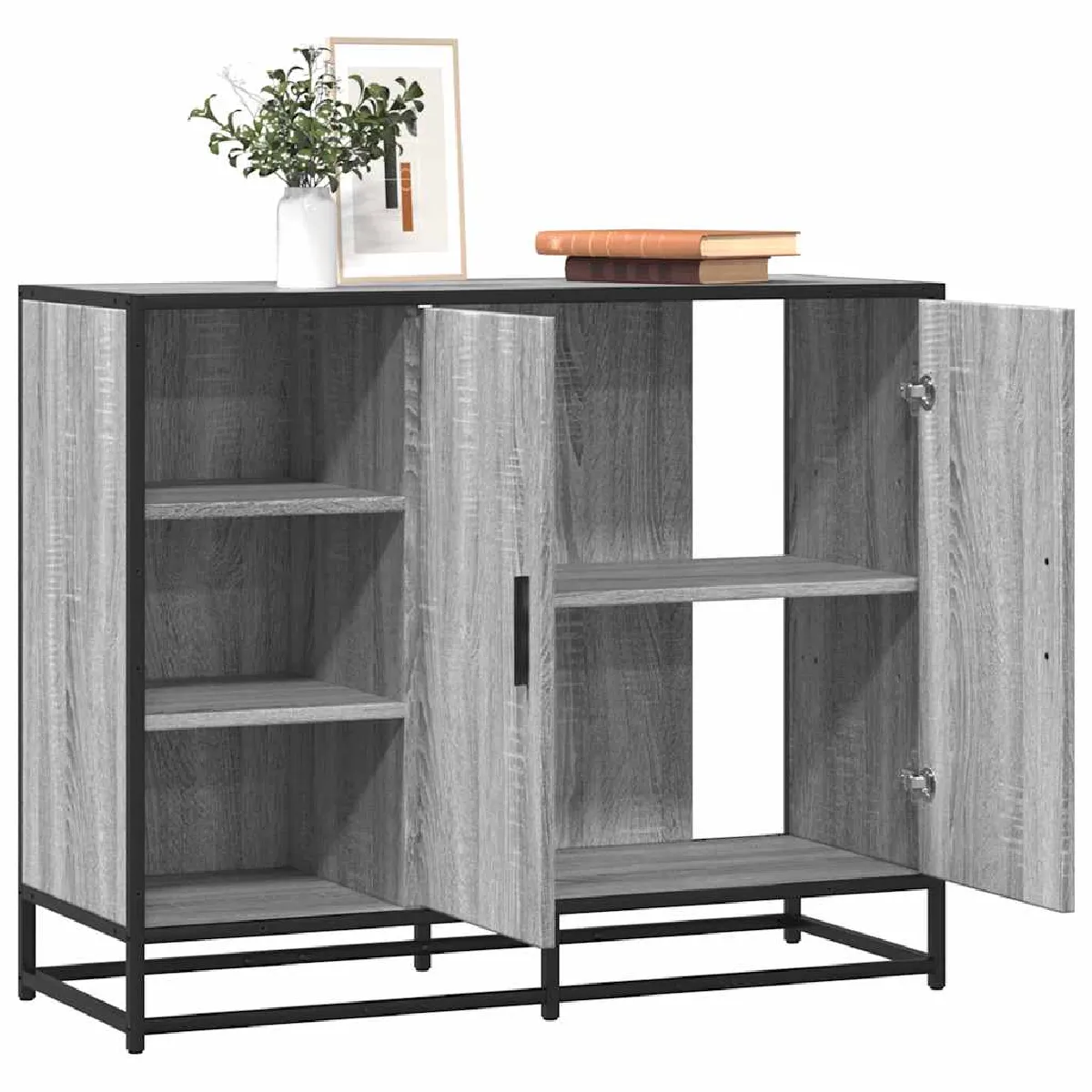 Non Communiqué Gris Buffet Sonoma 92X35x76 Cm Bois D Ingénierie - Image 2