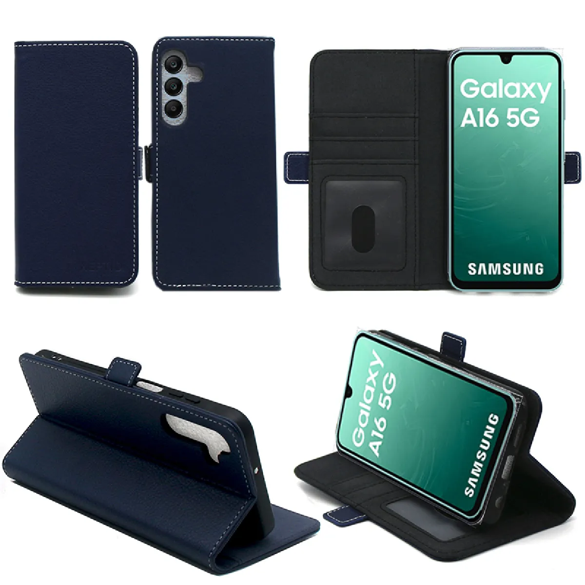 Xeptio Bleu Housse Portefeuille À Rabat Samsung Galaxy A16 4G / Galaxy A16 5G