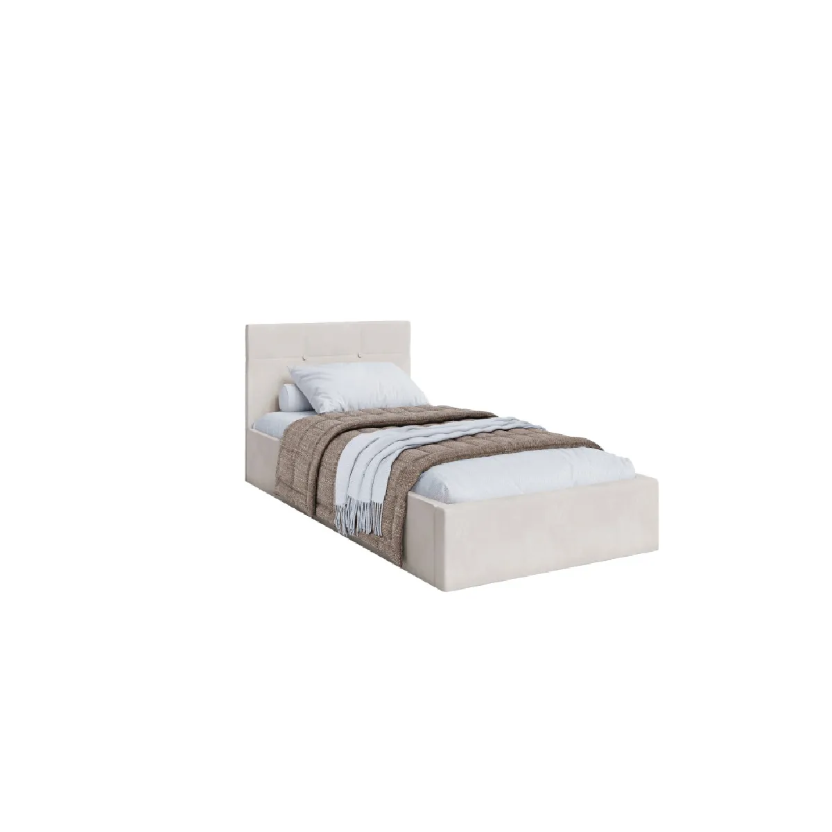 Lit coffre RINO 90 x 200 cm - Sommier inclus Beige