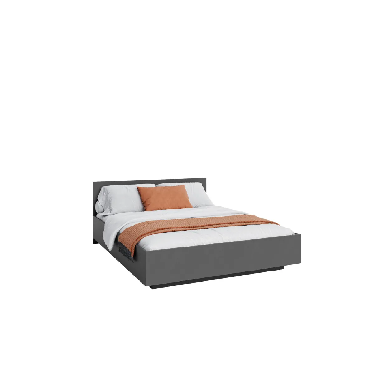 Lit coffre Lima 140 x 200 cm avec sommier à lattes relevable Gris foncé
