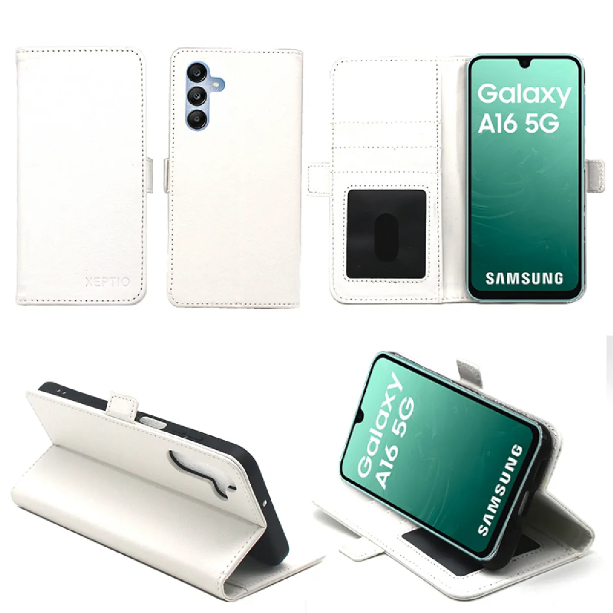 Xeptio Blanc Étui Portefeuille À Rabat Samsung Galaxy A16 4G / Galaxy A16 5G