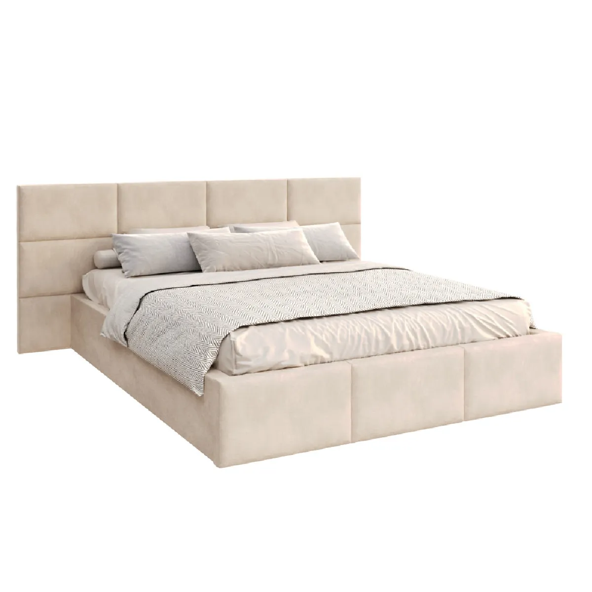 Lit Coffre Denver 160x200 - Sommier inclus Crème