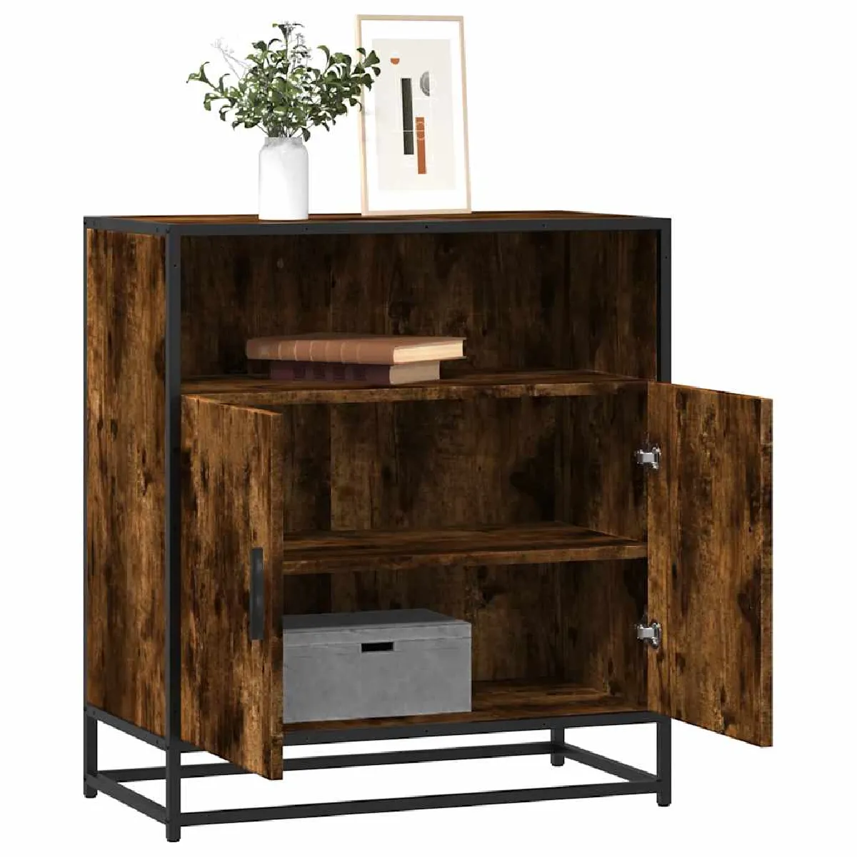 VIDAXL - Buffet - Chêne Fumé - 68x35x76 cm - Image 2