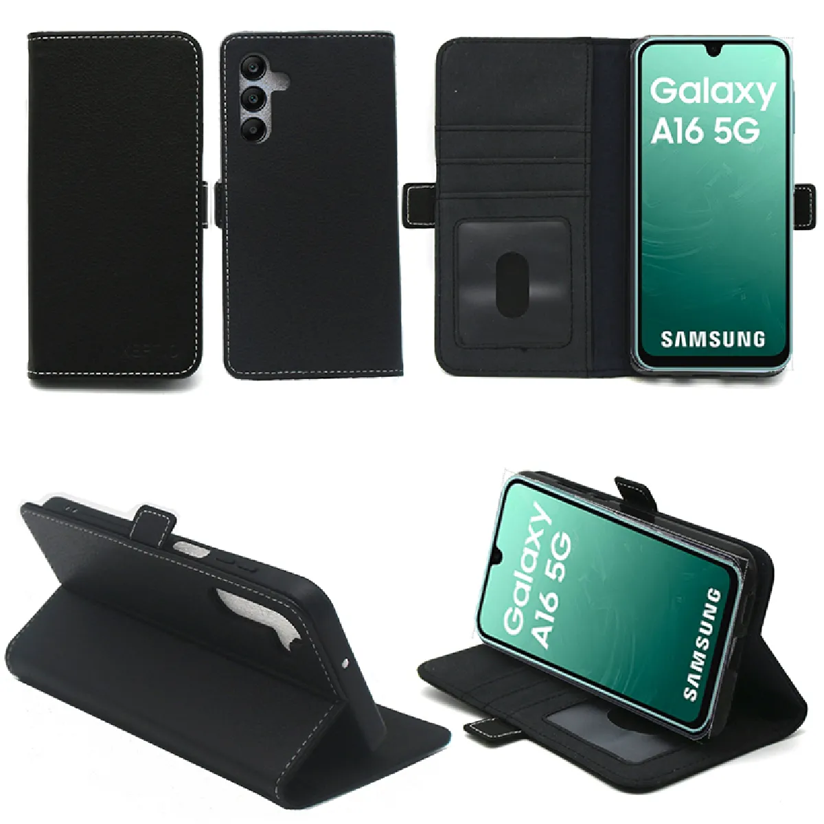 Xeptio Noir Housse Portefeuille À Cartes Samsung Galaxy A16 4G / A16 5G