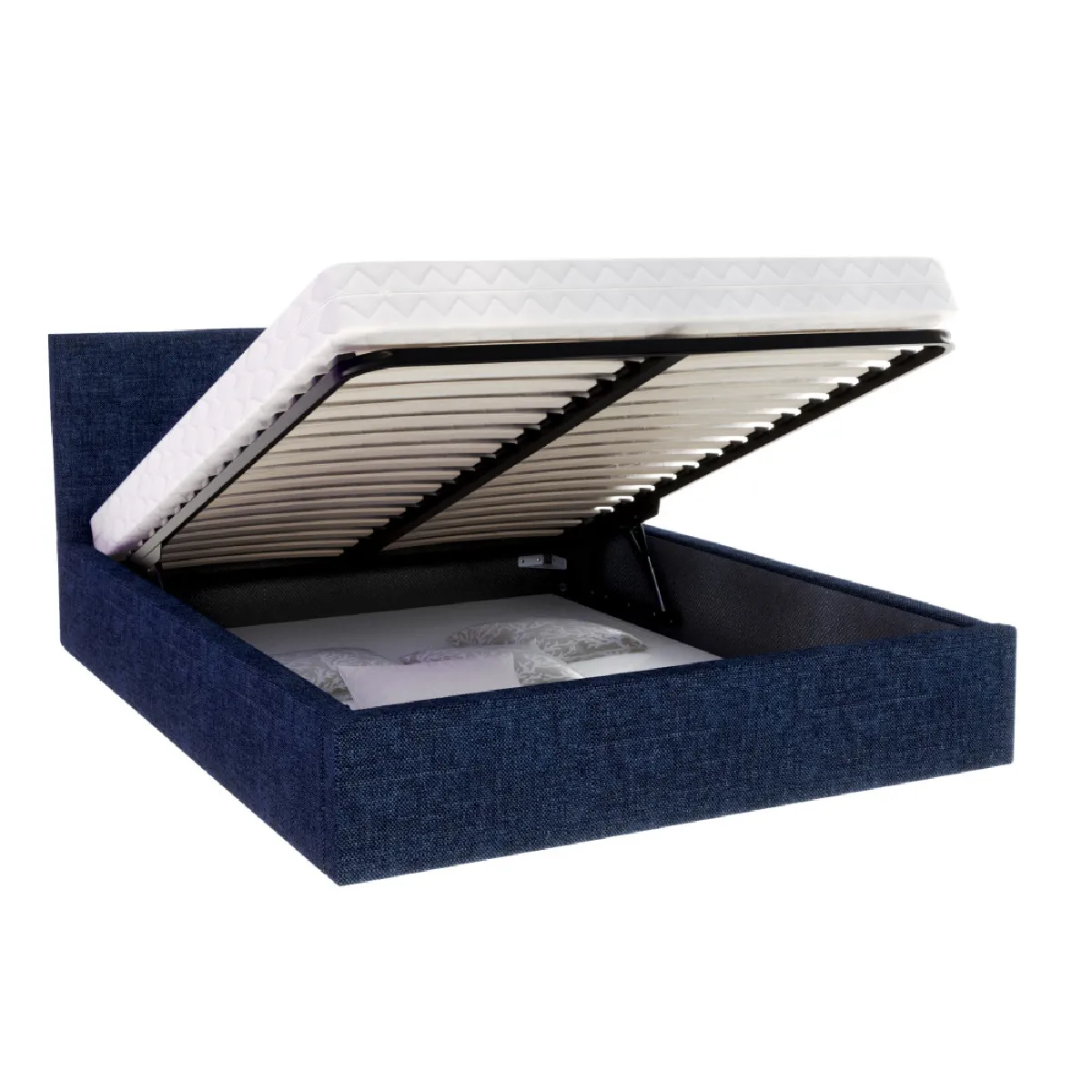 Lit Coffre Tulsa 160x200 cm - Sommier inclus Bleu marine