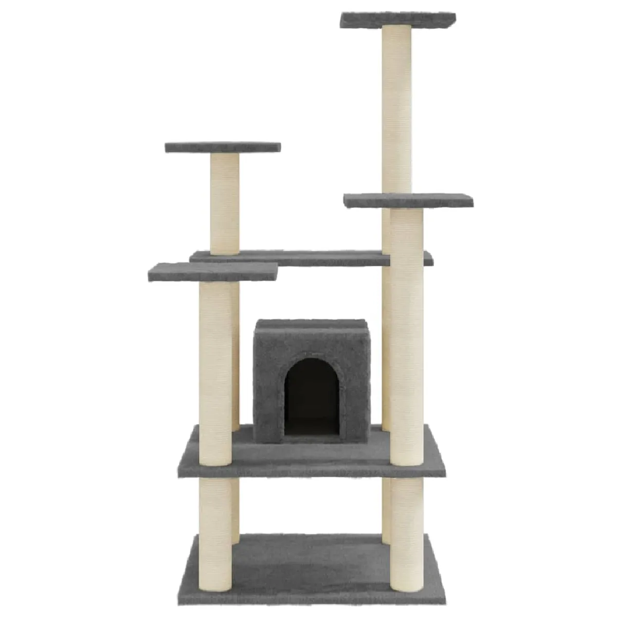 Comparer les prix de Arbre à chat meuble tour grimper jouet grattage grattoir escalade plateforme avec griffoirs en sisal foncé 110 cm gris 02_0022643