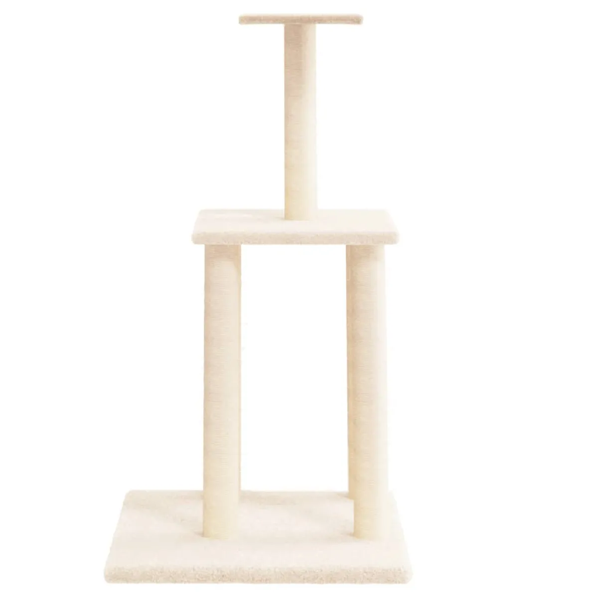 Meilleurs prix pour Arbre à chat meuble tour grimper jouet grattage grattoir escalade plateforme avec griffoirs en sisal 85,5 cm crème 02_0022530