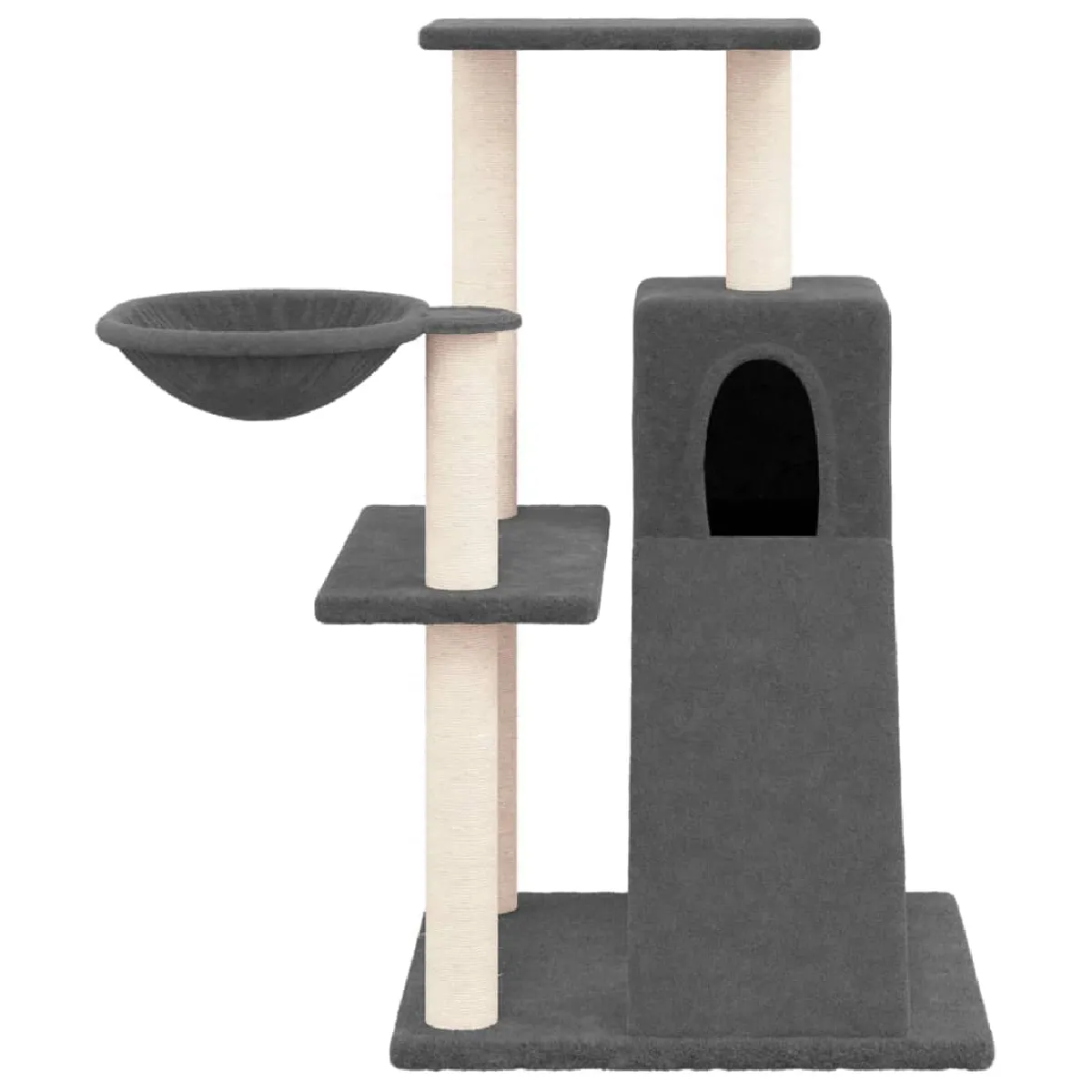 Meilleurs prix pour Arbre à chat meuble tour grimper jouet grattage grattoir escalade plateforme avec griffoirs en sisal foncé 82 cm gris 02_0022705